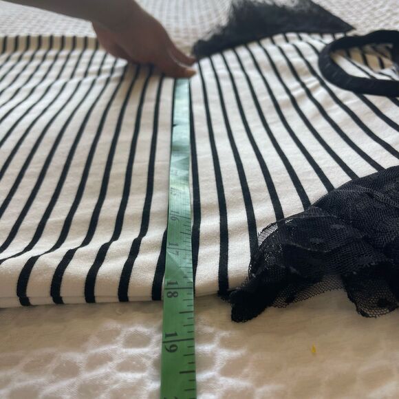 Adrienne Vittadini Women's Dresses Black White Stripe Mini Dress Size XS - Picture 4 of 8